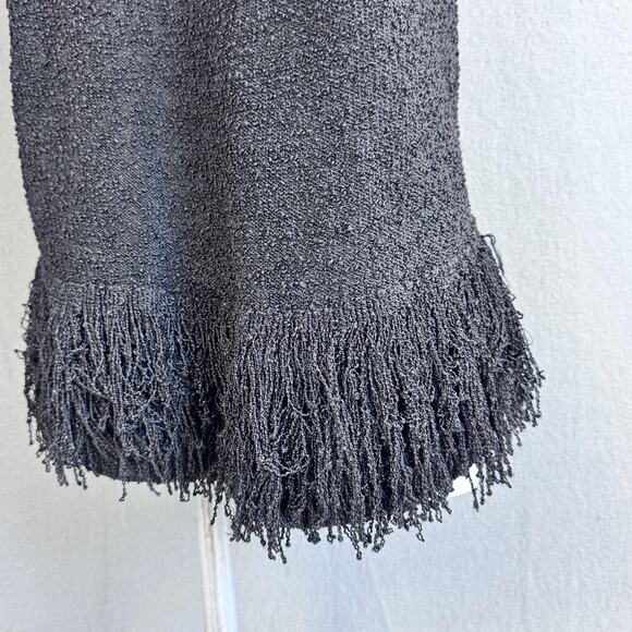 VTG 90s Black Fringe Skirt USA Minimalist Goth Grunge Womens S Avant Garde Art - Picture 3 of 14